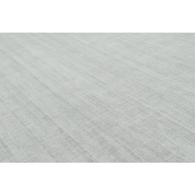 Rug & Kilim Rug & Kilim’s Oversized Textural Rug in Light Gray and Blue Tones & Striae -11'x18' For Sale - Image 4 of 6