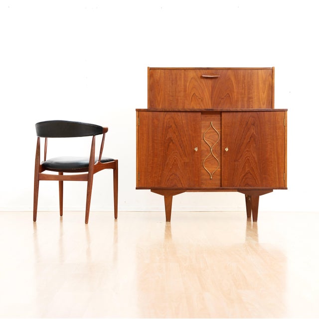 1960s Teak English Dry Bar Liquor Cabinet For Sale - Image 14 of 15