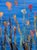 Contemporary Pair of Framed Textured Floral Art on Canvas For Sale - Image 3 of 6