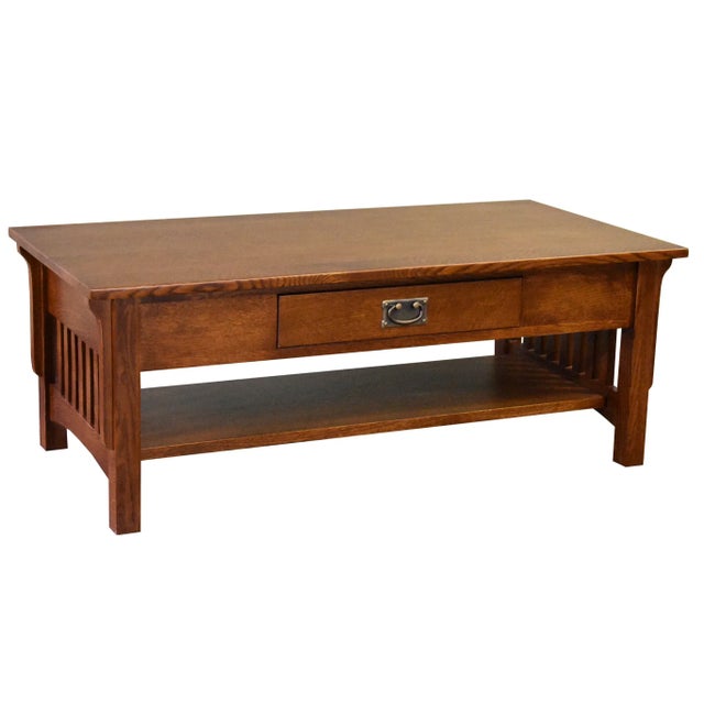 2020s Crafters and Weavers Mission Crofter Style 1 Drawer Coffee Table - Michael's Cherry For Sale - Image 5 of 5