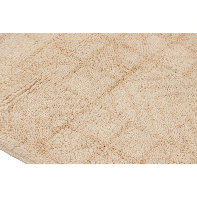 Moroccan Rug & Kilim’s Moroccan Square Rug With Beige-Brown Geometric Patterns For Sale - Image 3 of 7