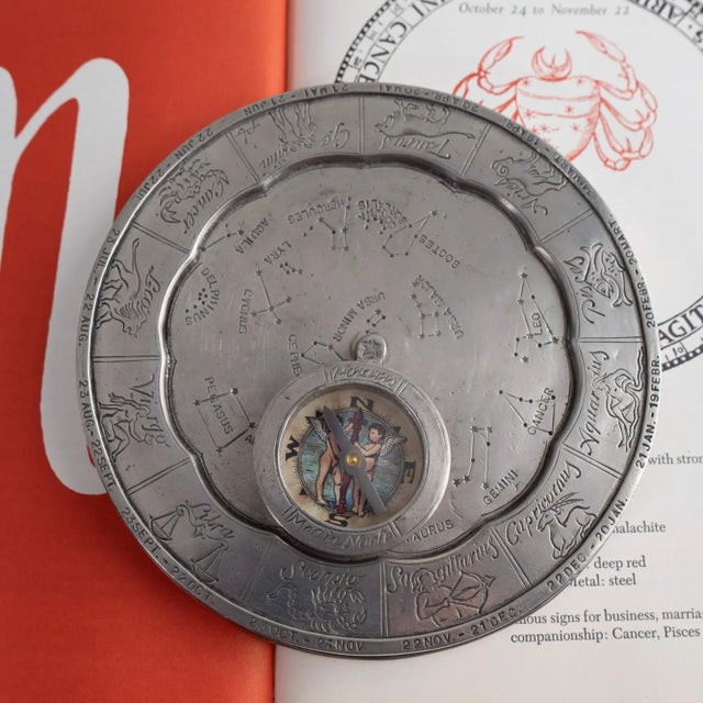 Silver Vintage Cosi Tabellini Stellar Compass Astrology Wheel For Sale - Image 8 of 11