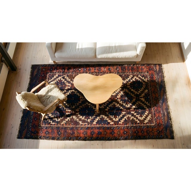 Superb Blue, Brown and Beige Color and Unique Tribal Design Baluch Rug For Sale - Image 12 of 12