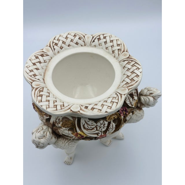 Ceramic Ardalt Antorini Italy Porcelain Compote | Cherub Figural Base For Sale - Image 7 of 9