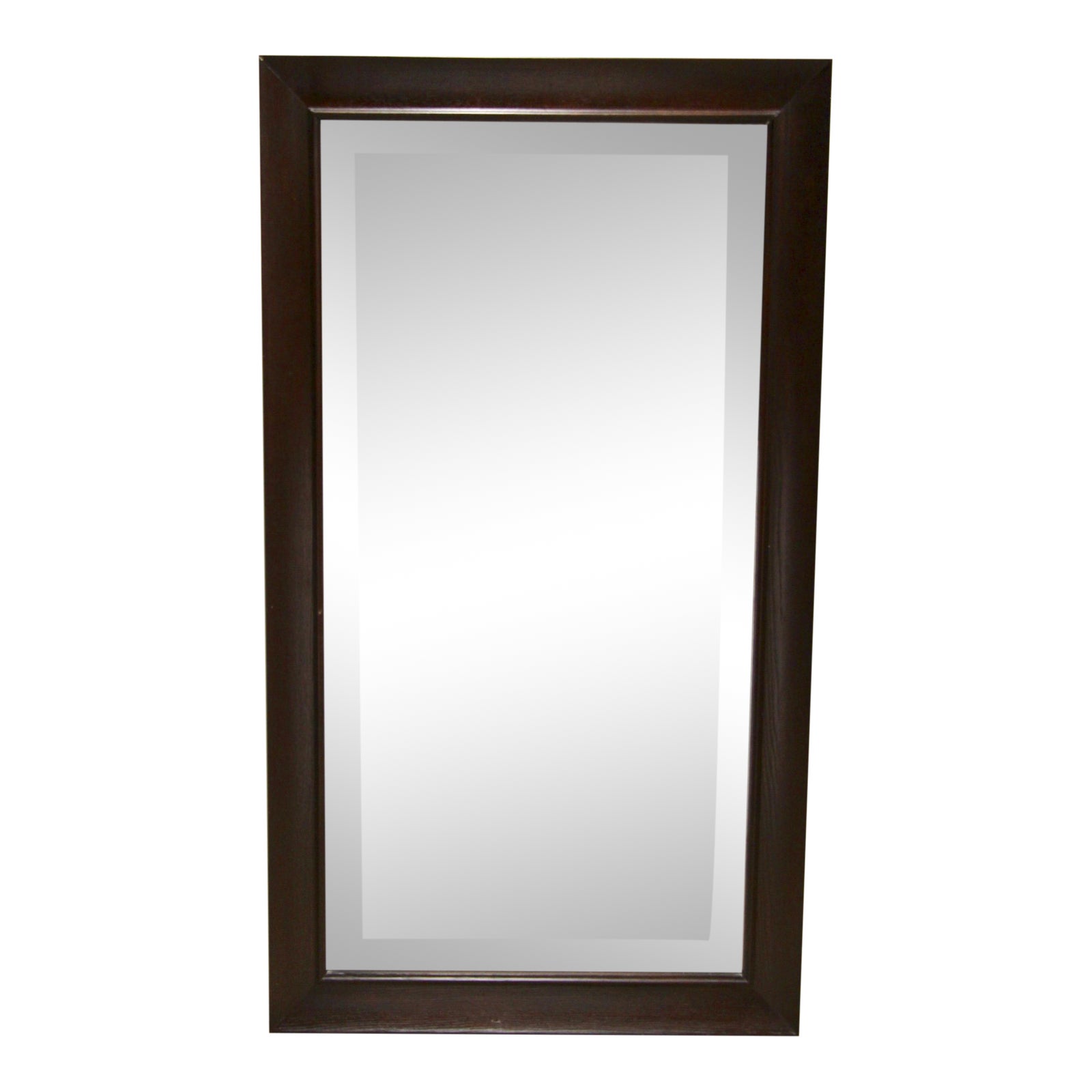 Pottery Barn Dark Wood Wall Mirror Chairish