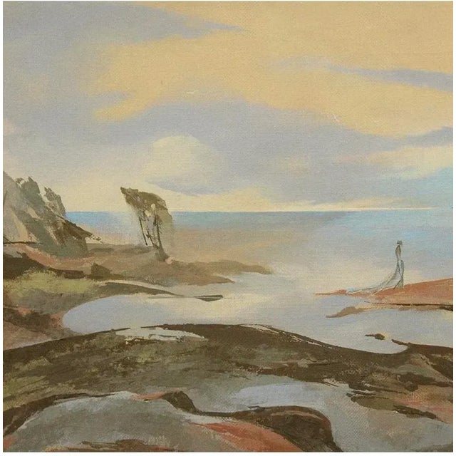 Fabulous Vintage Russian Oil Painting depicting Landscape. Underlying Surreal tone. Signed on Verso. Great Color Palette....