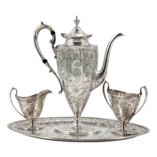 Sterling Silver Coffee or Tea Service from Spaulding & Co., 1890s, Set of 4 For Sale