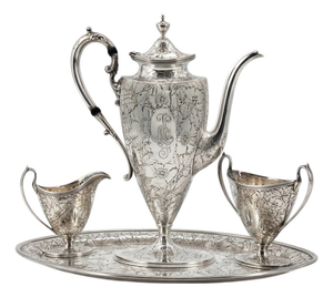 Sterling Silver Coffee or Tea Service from Spaulding & Co., 1890s, Set of 4