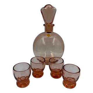 Vintage Rosalin Glass Liqueur Set, 1950s, Set of 5 For Sale