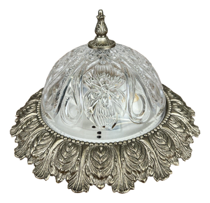 Vintage Ceiling Lamp in Brass and Glass