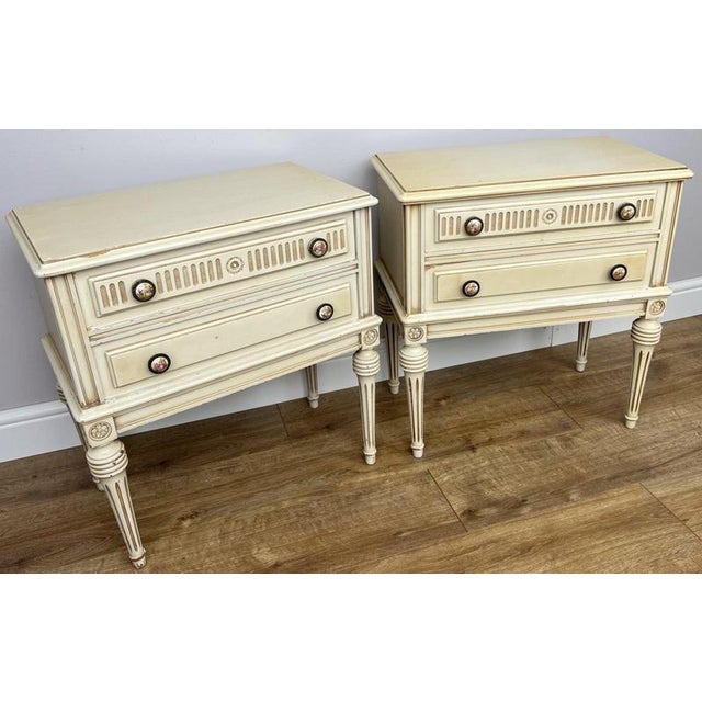Vintage Shabby Chic French Bedside Tables, Set of 2 For Sale - Image 18 of 18