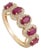 14k Gold Vintage Inspired 1.5ct Ruby & Diamond Halo Wedding Band Ring Size 9 For Sale