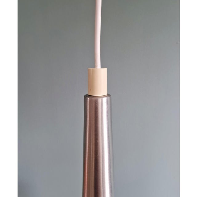 Scandinavian Pendant Lights in Brushed Aluminum and Orange Lacquered Metal from Philips, 1960s, Set of 2 For Sale - Image 10 of 18