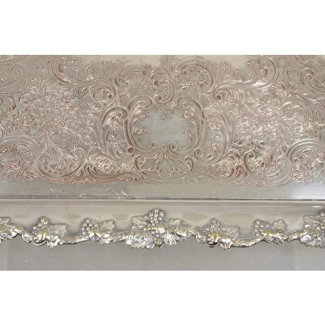 Antique English Victorian Grapevine & Cluster Twin Handle Serving Platter Tray For Sale In Philadelphia - Image 6 of 11
