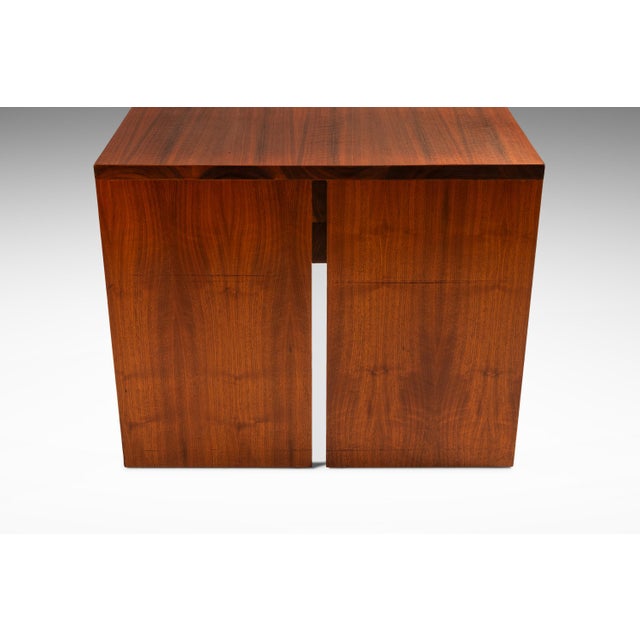 Wood Substantial 6 Foot MCM Modernist Handmade Minimalist Custom-Made Studio / Gallery Dining Table in Walnut, Usa, C. 1980s For Sale - Image 7 of 18