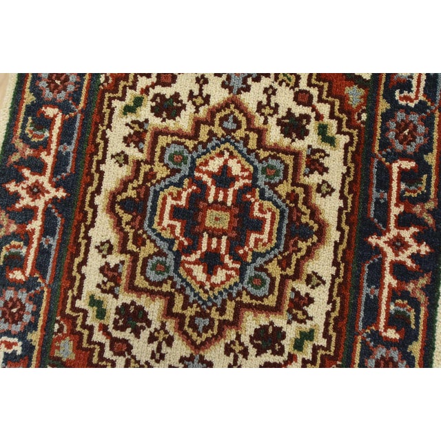 Heriz Rug 2′ X 3’1” Ivory Wool Traditional Hand-Knotted Oriental Carpet For Sale - Image 4 of 7