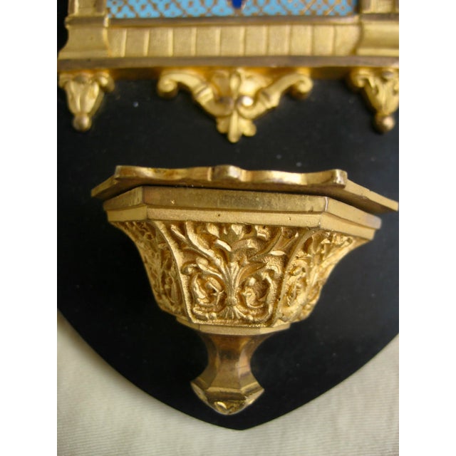 Bronze French Antique Bronze 19 Century Holy Water Wall Hanging For Sale - Image 8 of 13