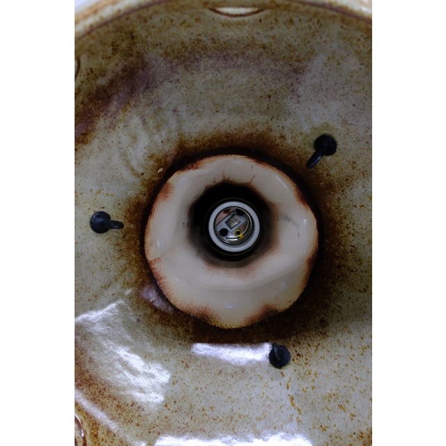 1960s 1960s "Fat Lava" Ceramic Drip Glaze Pendant Light For Sale - Image 5 of 9
