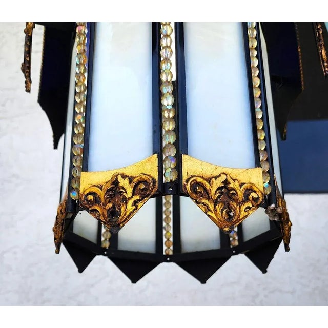 Mid Century Spanish Pendant Light Chandelier For Sale - Image 4 of 12