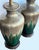 Mid-Century Modern Large Pair Vintage Textured Iridescent Glazed Lamps With Emerald Green Striation For Sale - Image 3 of 6