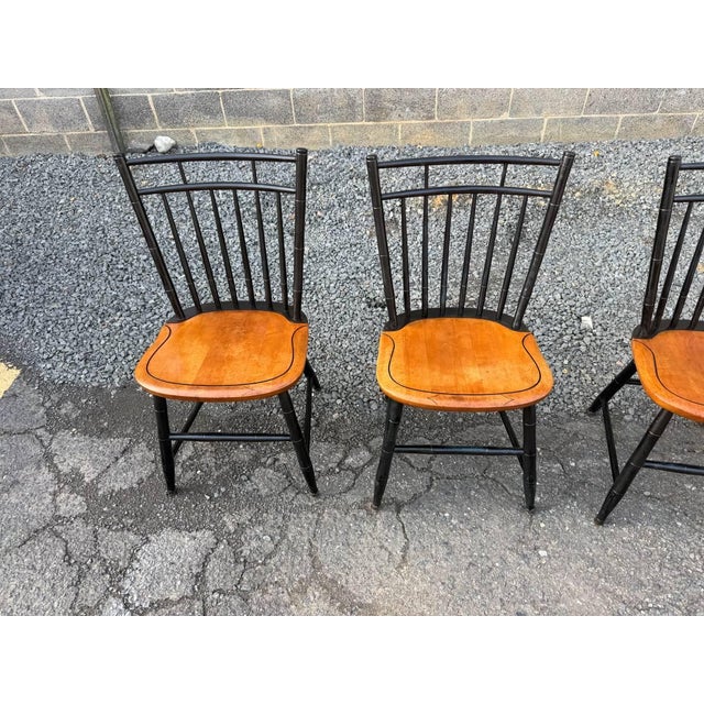 Late 20th Century Late 20th Century Set of 4 Attributed toHitchcock Birdcage Dining Side Chairs For Sale - Image 5 of 17