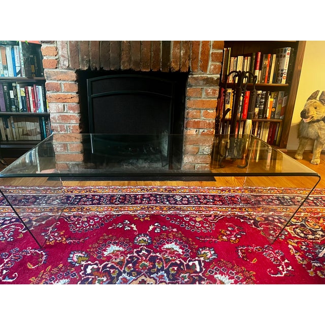 Mid-Century Modern Classic Heavy Glass Coffee Table For Sale - Image 3 of 4
