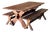 1960s Spanish Pine Wedge Joint Dining Set Table and Bench For Sale