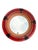 Vintage Red & Tan Leather Round Wall Mirror Sculptural Accent 36” For Sale - Image 4 of 6