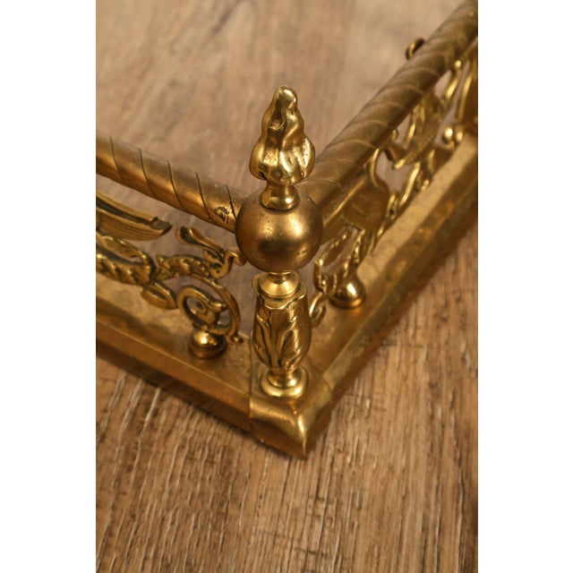 Brass Neoclassical Style Brass Fireplace Fender For Sale - Image 8 of 18