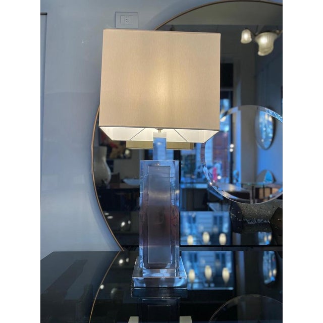 Steel and Brass Table Lamp, 1970s For Sale - Image 4 of 16