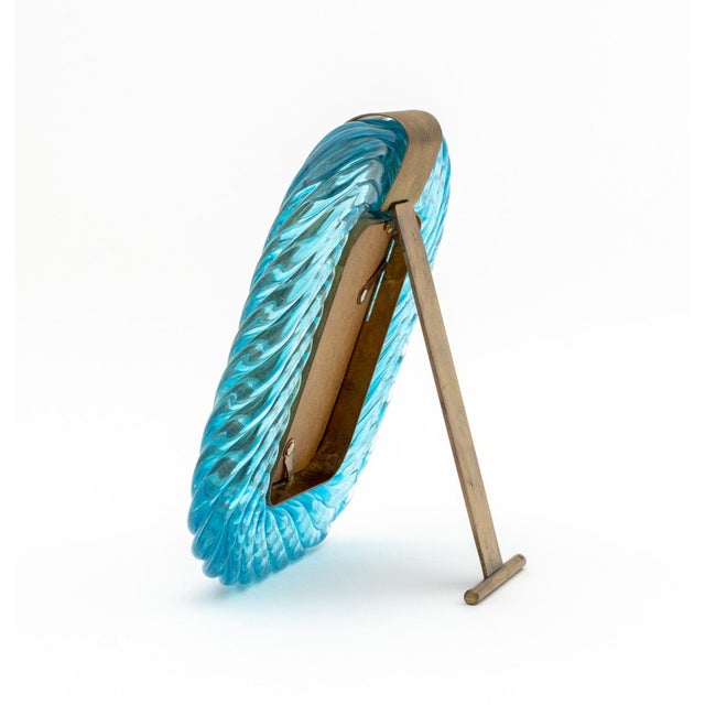 Barovier & Toso Murano Blue Glass Picture Frame For Sale In New York - Image 6 of 7