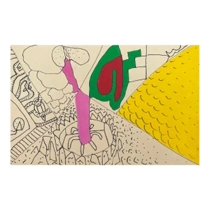 1970s Larry Connatser Outside Art Abstract Painting