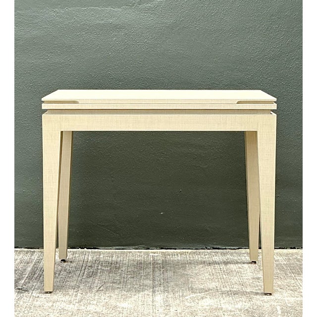 This sophisticated custom-built table is a masterful example of Organic Modern design, blending a clean, architectural...