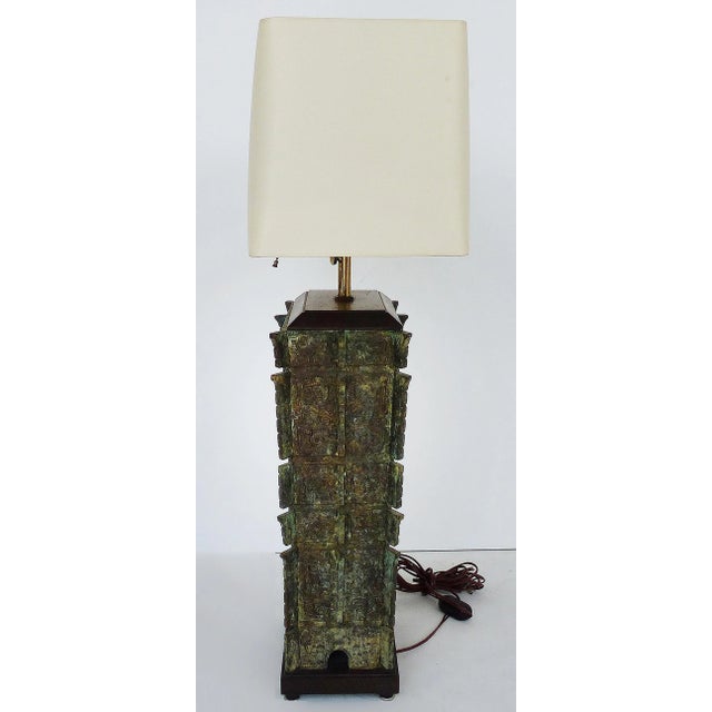 Bronze Vintage Chinese Bronze Vessels Mounted as Lamps- a Pair For Sale - Image 8 of 11