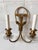 1950s Antique Louis XIV Style Brass Bronze Two-Arm Wall Sconces Pair of Two For Sale - Image 5 of 15