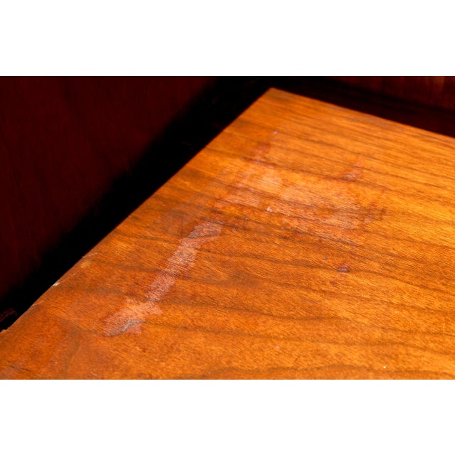 Vintage Georgian Revival Flame Mahogany Secretary Desk Bookcase With Glass Doors, Circa 1940s–1950s For Sale - Image 18 of 18