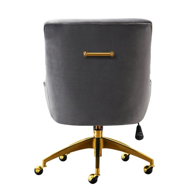 Transitional Beatrix Grey Office Swivel Chair For Sale - Image 3 of 8