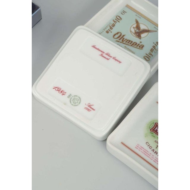 Vintage Danish Square Porcelain Ashtrays from Bing & Grøndahl, 1980s, Set of 4 For Sale - Image 4 of 5