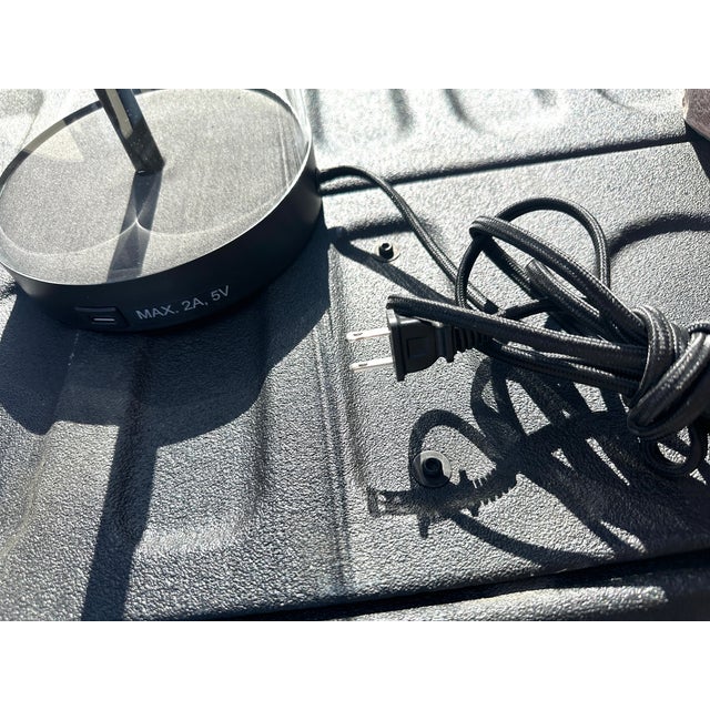 Metal Crate & Barrel "Promenade" Glass Cylinder Table Lamp For Sale - Image 7 of 8