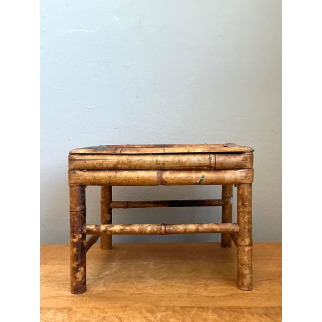 Vintage Bamboo Accent Table For Sale - Image 4 of 14