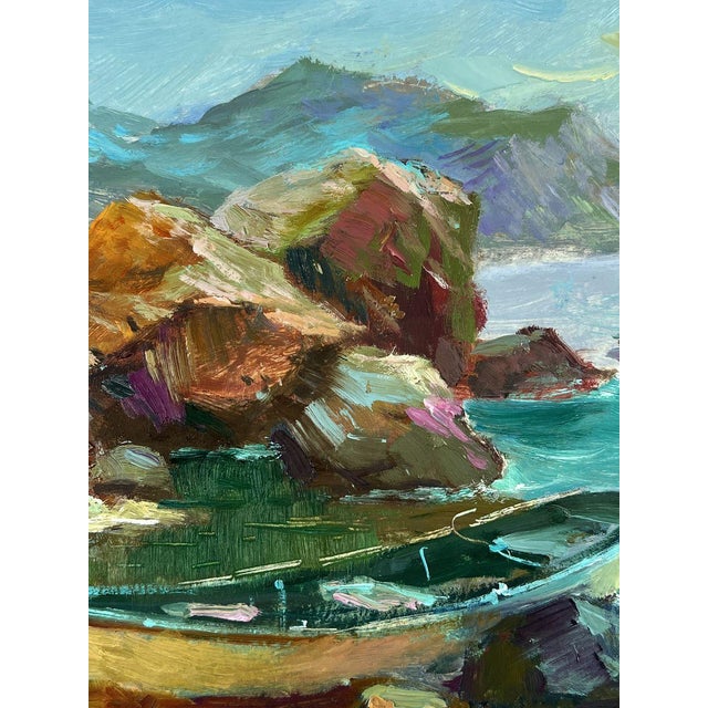 2020s Oil Painting the Boat Is Moored on the Shore Yuriy Suprunchuk For Sale - Image 5 of 11
