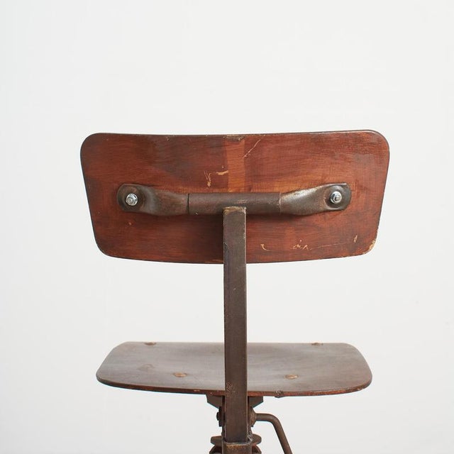 Wood Antique French Model 204 Draughtsmans Desk Chair by Bienaise, 1940s For Sale - Image 7 of 10