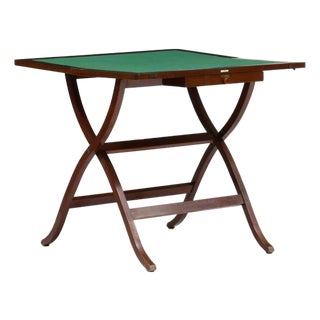 J. D. Vickery Mahogany Campaign Games Table For Sale