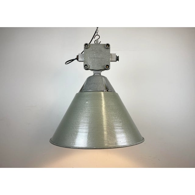 Industrial Explosion Proof Lamp with Aluminium Shade from Polam, 1970s For Sale - Image 11 of 16
