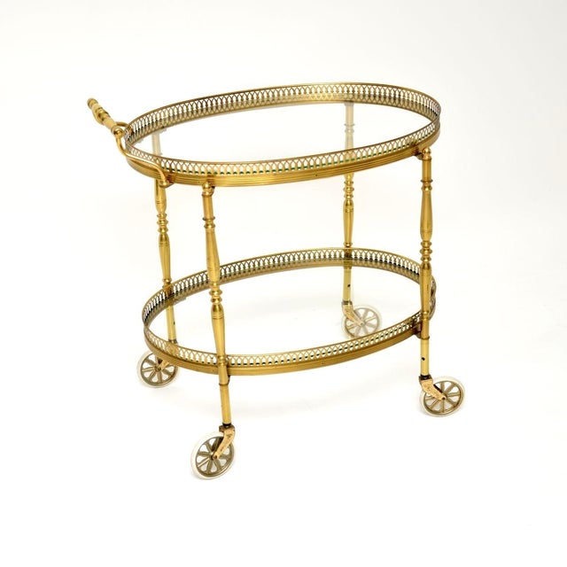 Vintage French Brass Drinks Trolley, 1960 For Sale - Image 10 of 10