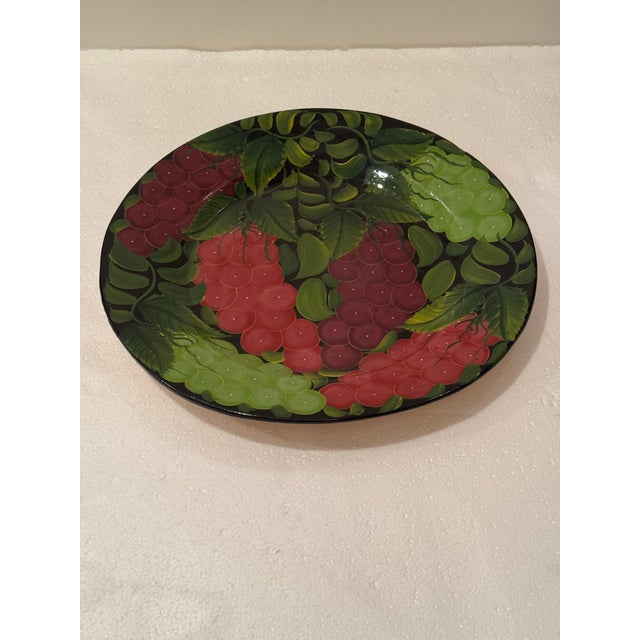 Vintage Mexican Hand Painted Grape Harvest Decorative Plate For Sale - Image 12 of 12