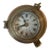 Vintage Passat Ship Clock by Sarreid Metal on Wood Base. For Sale