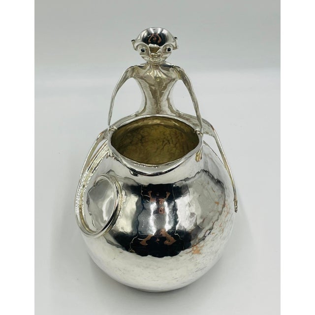 Silver 1980s Emilia Castillo Silver-Plated Monkey Pitcher, Mexican Modernism For Sale - Image 8 of 18