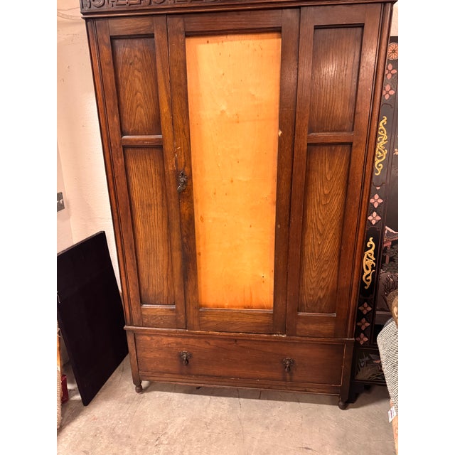 Wood Ray & Miles Hanging Wardrobe, Antique For Sale - Image 7 of 12