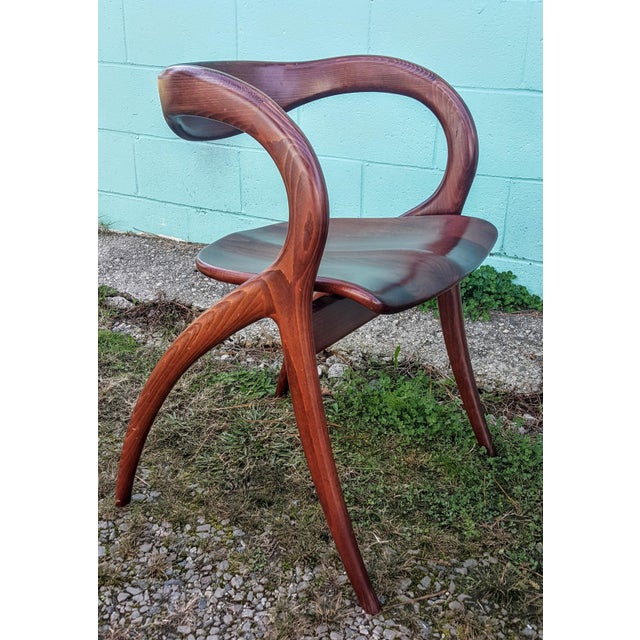 Vintage Solid Curved Cherry Wood Dining Chairs Set of 6 Chairish